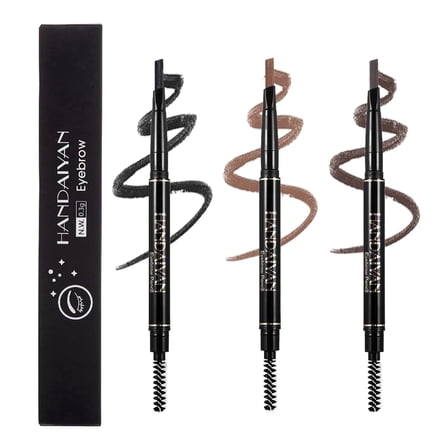 Eyebrow Pencil, 3 Pcs Dual-Ended Waterproof Professional Makeup Micro Brow Pencil, Define Shape & Fill Brows