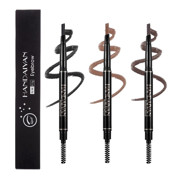 Eyebrow Pencil, 3 Pcs Dual-Ended Waterproof Professional Makeup Micro Brow Pencil, Define Shape & Fill Brows