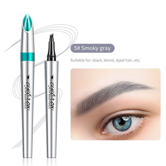 Eyebrow Pencil, Eyebrow Microblading Pen, Long Lasting Waterproof 4 Point Brow Pen, Natural Looking Defined Eyebrow Makeup Tool with Smudge Proof Metal Tip Applicator