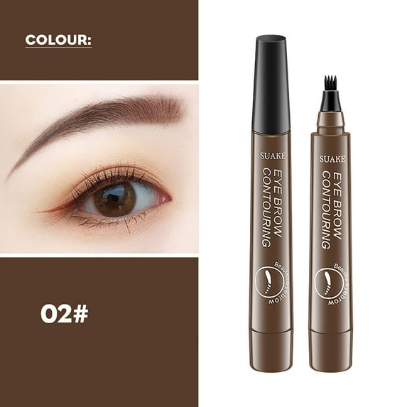 Eyebrow Pencil, Eyebrow Microblading Pen, Long-Lasting Waterproof Eyebrow Pen with 4 Point fork Tip, Natural Looking Defined Eyebrow Makeup Tool, Easy To Use Portable Eye Makeup Pen
