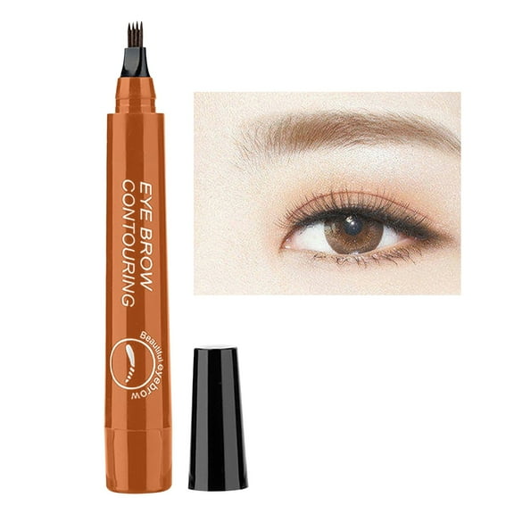 Eyebrow Pencil, Four-Head Eyebrow Pencil, Long-Lasting Sweat-Proof Liquid Eyebrow Pencil with Soft Bristle Brush, Quad-Tipped Tip for Realistic Hair Strokes and Natural Look