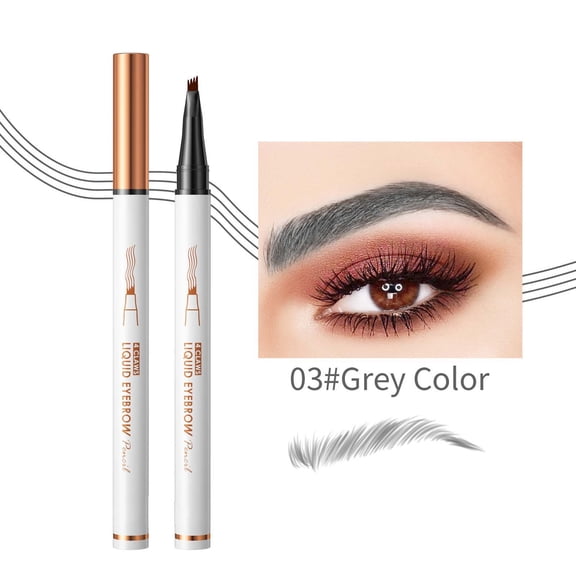 Eyebrow Pencil Liquid Eyebrow Pencil Four-Head Engraved Long-Lasting Waterproof Smudge-Proof Natural Hair-Like Strokes Easy-To-Use Makeup Tool for Beginners