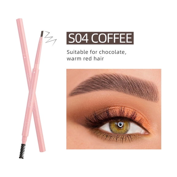 Eyebrow Pencil, Long-Lasting Eyebrow Pencil, Double Ended Fine Tip Eyebrow Pencil with Natural Hairlike Strokes, Sweat Resistant Smudge Proof Convenient Design for Precise Application