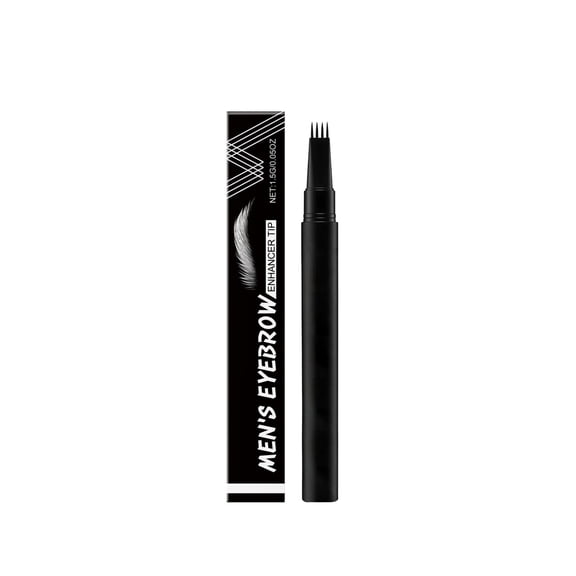 Eyebrow Pencil for Men, 4-Prong Tip Eyebrow Pen with Brush, Waterproof Long Lasting Brow Filler for Thin Patchy Brows, Natural Hair-Like Strokes, Easy Application, Buildable Volumizing