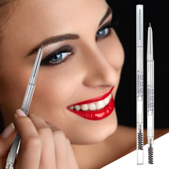 Eyebrow Pencil Round Pencil - Double Ended Automatic Pencil, Sweatproof, Waterproof, Smooth Application, Dark Brown Color, Beginner Friendly, Beauty Tool, Women, 0.53oz, 1pcs 1 PC*1