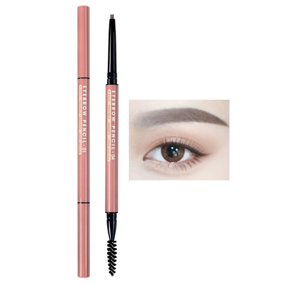 Eyebrow Pencil Ultra Fine Double-Head Automatic Pencil with Fluff Brush, Waterproof Long-Lasting Smooth Coloring, 0.2in Tip Precision, Classic Natural Shades, Easy Grooming, Gift for Women, 1.41oz