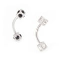 thumbnail image 1 of Eyebrow Piercing Jewelry Curved Barbell with Multiple Cz Gems Square Design, 1 of 8