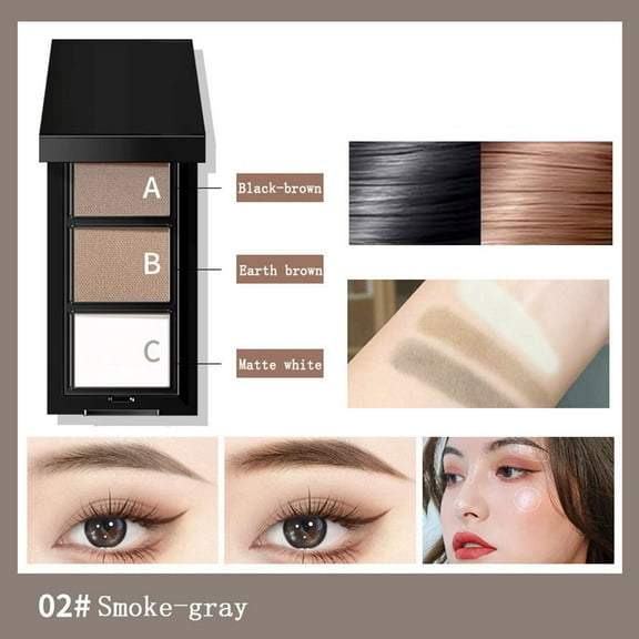 Eyebrow Powder, Cream Eyeliner Pencil, Long-Lasting Waterproof Eyebrow and Eyeliner Makeup Set, Dual-Ended Brushes for Precise Application and Smooth Coverage