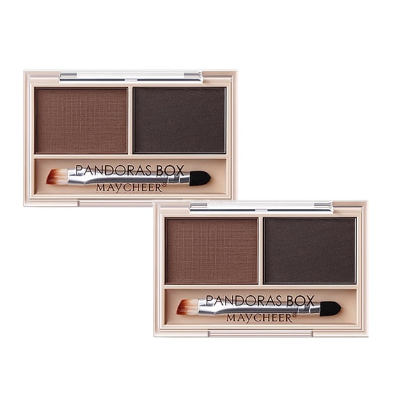 Eyebrow Powder Kit - 2-Color Waterproof Eyebrow Palette, Brow Definer & Filler, Natural-Looking Powder, Long-Lasting, Sweat-Proof, with Brush, Compact Makeup Palette Makeup Organizers