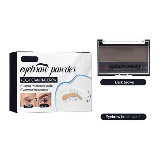Eyebrow Powder Suit Dark Brown - Color Eyebrow Powder Set Color Natural Long Lasting and Not Easy to Fade Dyeing Lazy Person Seal Eyebrow Powder, Eyebrow Pencilwedding, Christmas Makeup Organizers