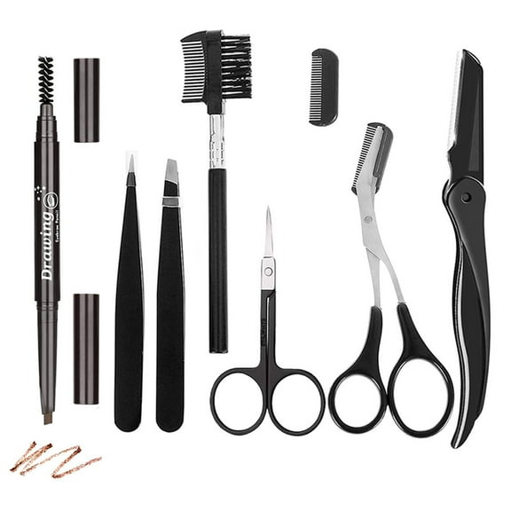 Eyebrow Razor,7 in 1 Eyebrow Kit,Multipurpose Exfoliating Dermaplaning Tool Face Razors for Women, Including Facial Trimmer Shaver,Eyebrow Brush,Scissors,Tweezers