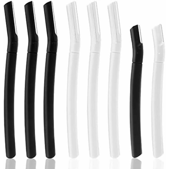 Eyebrow Razor, Dermaplane Razors for Women Facial Hair, Eyebrow (8 Count), Peach Fuzz Removal, Dermaplaner to Exfoliate and Refresh the (White, Black)