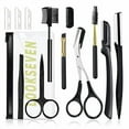 thumbnail image 1 of Eyebrow Razor Kit, 12 in 1 Professional Eyebrow Grooming Set, Including 3 Razors Trimmer,1 Tweezer,2 Scissors,2 Replacement Blades,1 Eyelashes Roller,2 Brushes,1 Storage Bag, 1 of 15