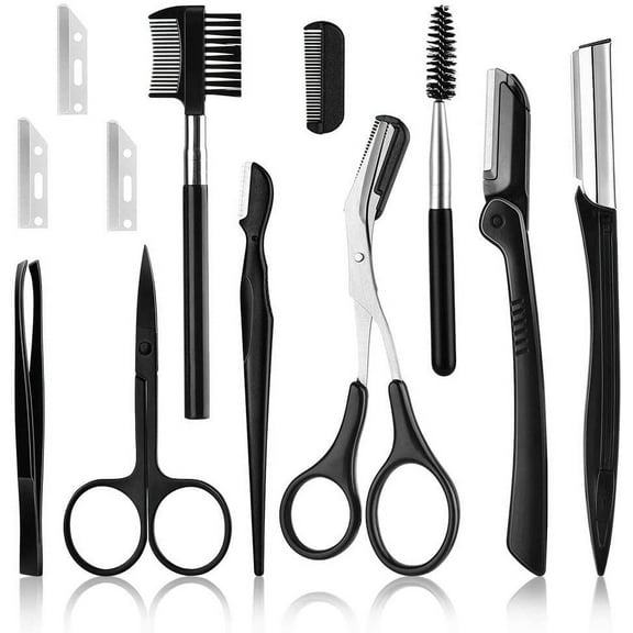 Eyebrow Razor Pack, Multipurpose Dermaplaning Face Razors for Women Facial Hair Removal/ Exfoliating/ Eyebrow Face Shavers /Peachfuzz, Bulk Straight Eyebrow Trimmers Beauty Products for Women 12pcs