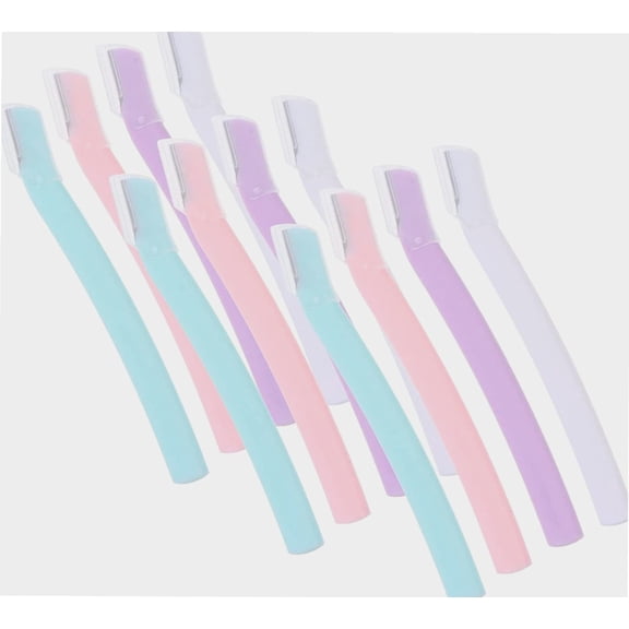 12pcs Stainless Steel Eyebrow Razor Trimmer Facial Hair Shaper Remover Facial Shave Shaver Dermaplaning Shaving Tool for Men Women