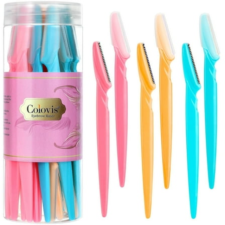 Eyebrow Razors, Gentle Eyebrow Trimmers with Protective Cover, Multipurpose Exfoliating Dermaplaning Tool, Eyebrow Razors for Women