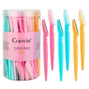 Eyebrow Razors Set, 24/48/66 Counts Gentle Eyebrow Trimmers with Protective Cover, Multipurpose Exfoliating Dermaplaning Tool, Eyebrow Razors for Women, Trimming and Shaving Grooming for Face