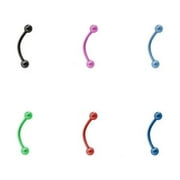 Eyebrow Ring 16G Anodized Titanium Curved Barbell Piercing 8MM Cartilage Tragus