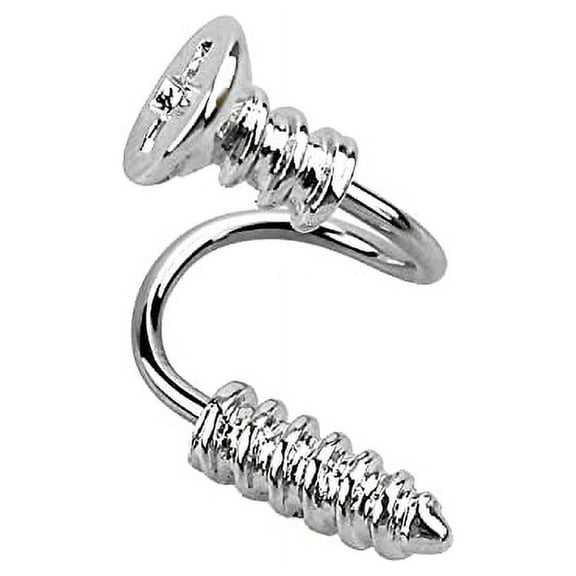 Eyebrow Ring 316L Surgical Steel Twister 16g/1.2mm Screw top on one Side Screw tip Shape