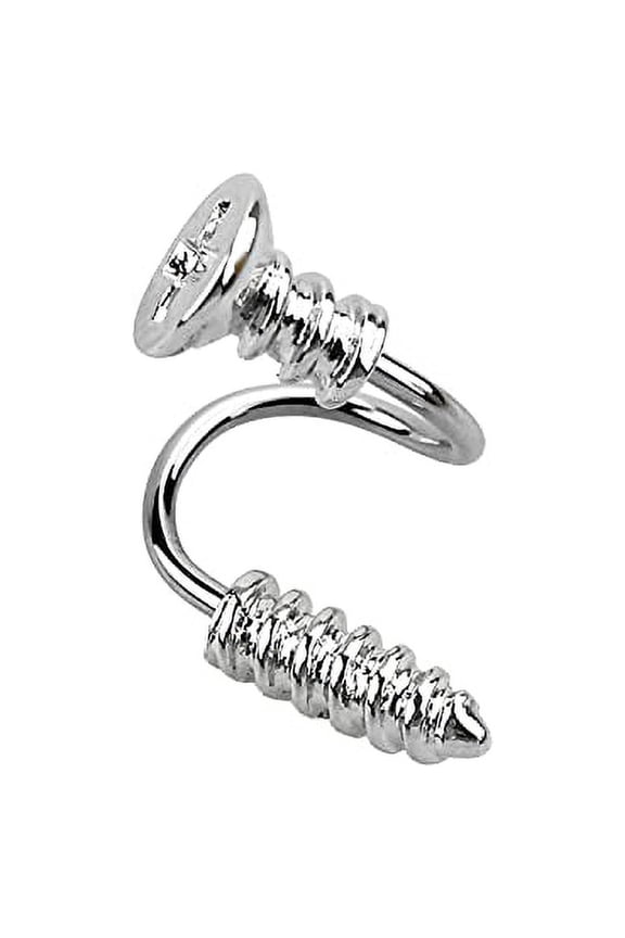 Eyebrow Ring 316L Surgical Steel Twister 16g/1.2mm Screw top on one Side Screw tip Shape