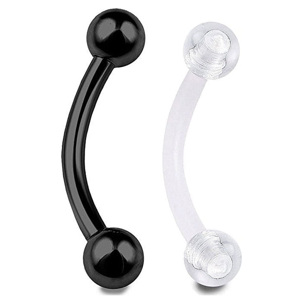 BKTMBN-16g Curved Black Titanium Micro Barbells - Crystal O Corp - Foto 3