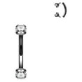thumbnail image 1 of Eyebrow Ring Curved Barbell Anodized Titanium 16g with Gems 5/16 8mm, 1 of 3