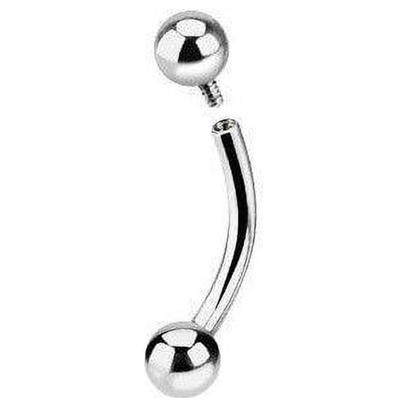 Eyebrow Ring Internally Threaded Surgical Steel Curved Barbell 14G 16G Cartilage