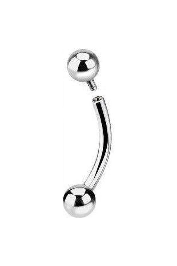 Eyebrow Ring Internally Threaded Surgical Steel Curved Barbell 14G 16G Cartilage