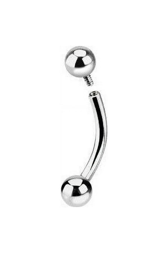 Eyebrow Ring Internally Threaded Surgical Steel Curved Barbell 14G 16G Cartilage