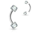 thumbnail image 1 of Eyebrow Rook Jewelry Internally Threaded 16g 5/16" Curved Barbell With Clear CZ, 1 of 1