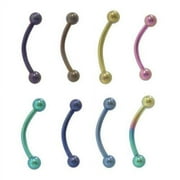LUXE MODZ Eyebrow Rook stud Ring Anodized Titanium 16 gauge 1/4" 6mm With Beads