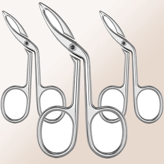 Eyebrow Scissor Tweezers with Handle Flat Straight Tip Precision Stainless Steel Slanted Plucker