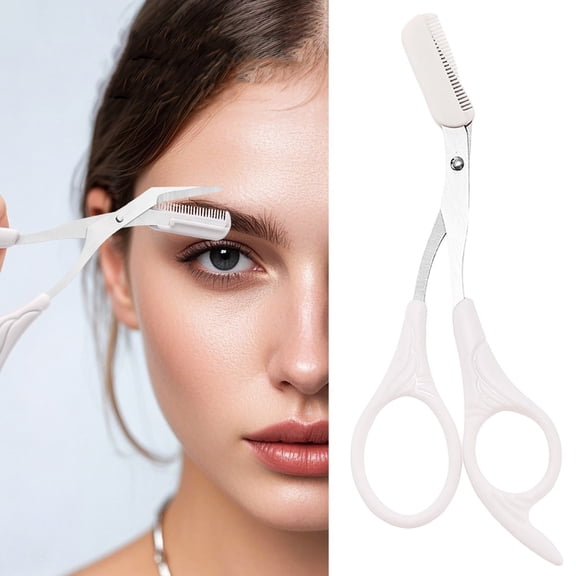 Eyebrow Scissors with Detachable Comb - Washable HFlawless Finish Eyebrow Trimmer Shaver Grooming Tool for Precision Cutting Shaping Trimming Eyebrows at Home or Travel