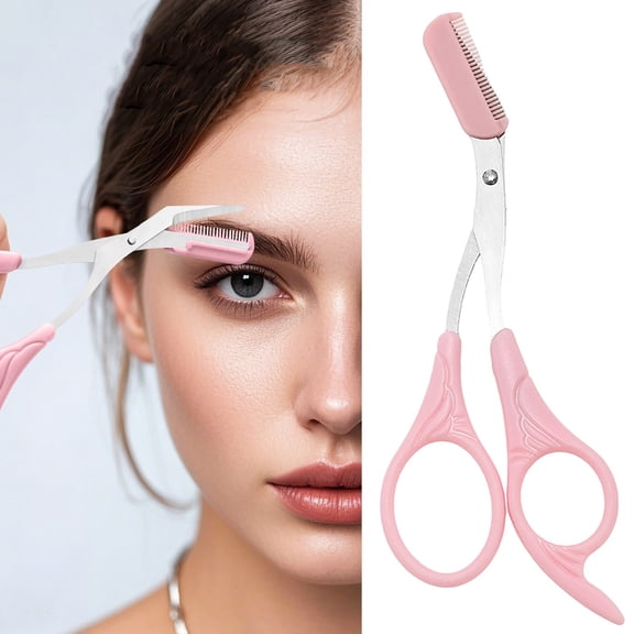Eyebrow Scissors with Detachable Comb - Washable HFlawless Finish Eyebrow Trimmer Shaver Grooming Tool for Precision Cutting Shaping Trimming Eyebrows at Home or Travel