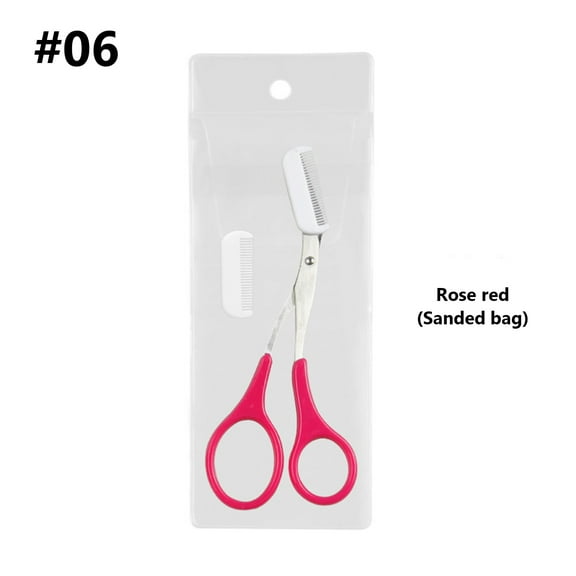 Eyebrow Scissors, Eyebrow Trimmers, Stainless Steel Precision Eyebrow Grooming Scissors with Comb and Protective Cover, Ergonomic Comfortable Plastic Handle for Women and Beginners
