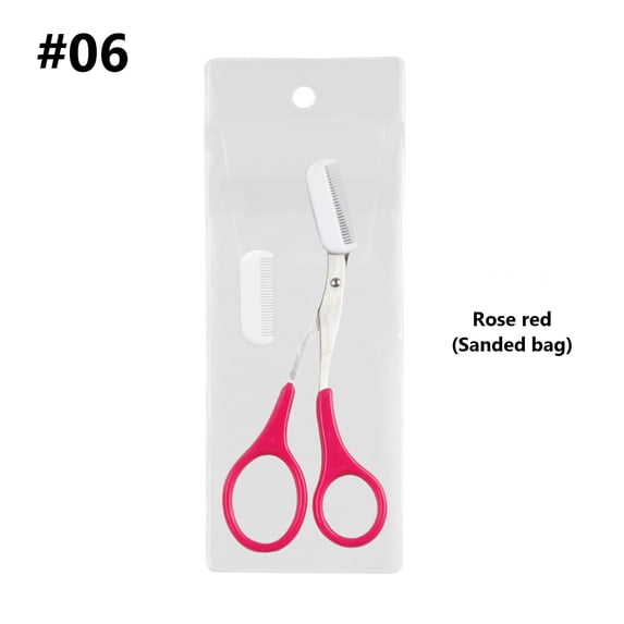 Eyebrow Scissors, Eyebrow Trimmers, Stainless Steel Precision Eyebrow Grooming Scissors with Comb and Protective Cover, Ergonomic Comfortable Plastic Handle for Women and Beginners