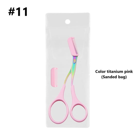 Eyebrow Scissors, Eyebrow Trimmers, Stainless Steel Precision Eyebrow Grooming Scissors with Comb and Protective Cover, Ergonomic Comfortable Plastic Handle for Women and Beginners