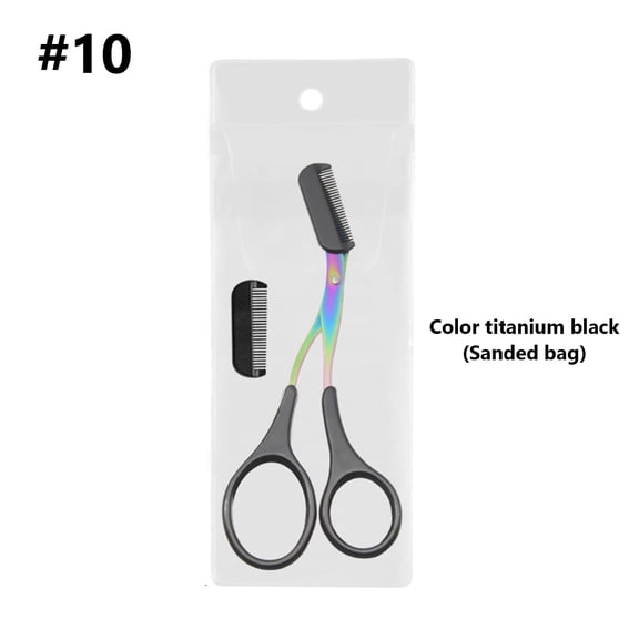 Eyebrow Scissors, Eyebrow Trimmers, Stainless Steel Precision Eyebrow Grooming Scissors with Comb and Protective Cover, Ergonomic Comfortable Plastic Handle for Women and Beginners