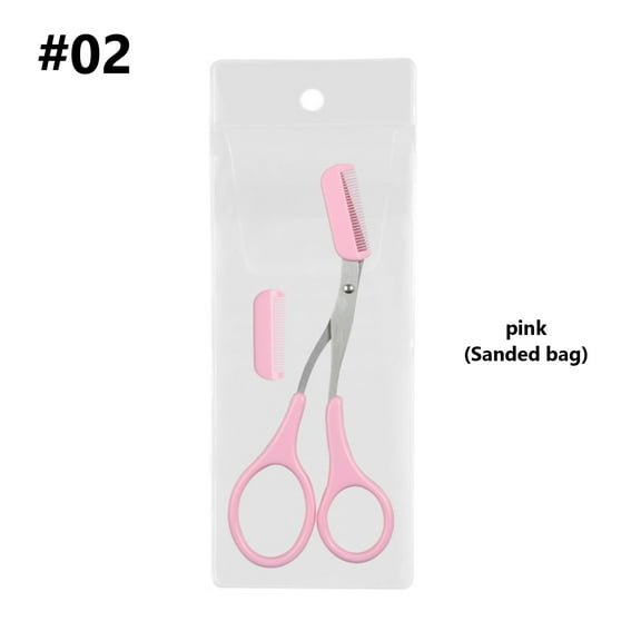 Eyebrow Scissors, Eyebrow Trimmers, Stainless Steel Precision Eyebrow Grooming Scissors with Comb and Protective Cover, Ergonomic Comfortable Plastic Handle for Women and Beginners
