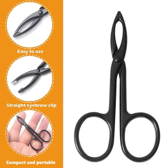 Eyebrow Scissors Tweezers, Scissors Handle Shaped Eyebrow Tweezers Clip,Tweezers Hair Plucker-Style 1