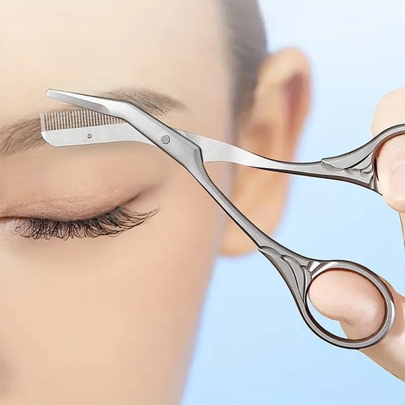 Eyebrow Scissors with Comb,Stainless Steel Eyebrow Trimming Scissors,Eyebrow Cutter,Eye Brow Razors,Facial Grooming Scissors