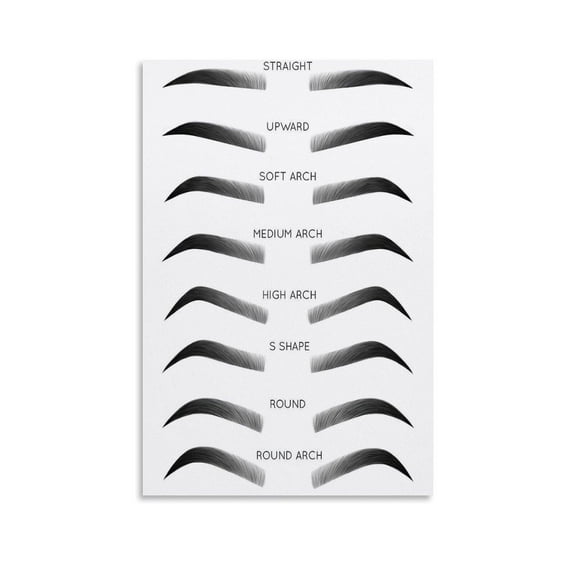 Eyebrow Shape Poster Type, Eyebrow Shape Chart Poster, Women's Eyebrow Shape Beauty Salon Wall Poster Poster for Room Aesthetic Posters & Prints on Canvas Wall Art Poster for Room