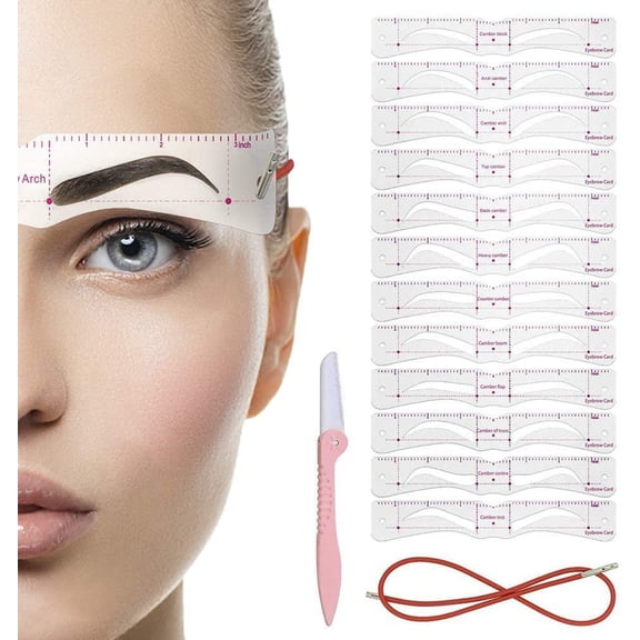 Eyebrow Shaping Kit, Reusable Stencil with Strap for Perfect Eyebrows, Eyebrow Shaper (Assorted Colors)