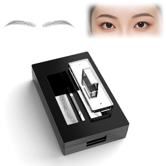 Eyebrow Stamp, 2026 Brow Stencil Kit, Upgraded Makeup Tool for Beginners, Quick Shaping, Travel Friendly(Classic Black,Natural Brows)