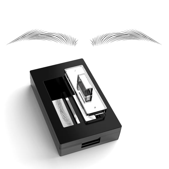 Eyebrow Stamp, Eyebrow Stencil Kit for Beginners, Brow Stamp Makeup Tool with Reusable Stencils for Natural Brow Shaping and Easy Daily Makeup