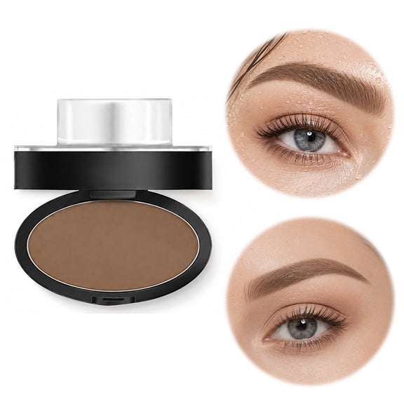 Eyebrow Stamp Kit, Light Brown Brow Powder with 3 Reusable Stencils, Waterproof Smudge Proof, Long Lasting, Natural Arched Brow Shaper, 1 Step Makeup, Natural
