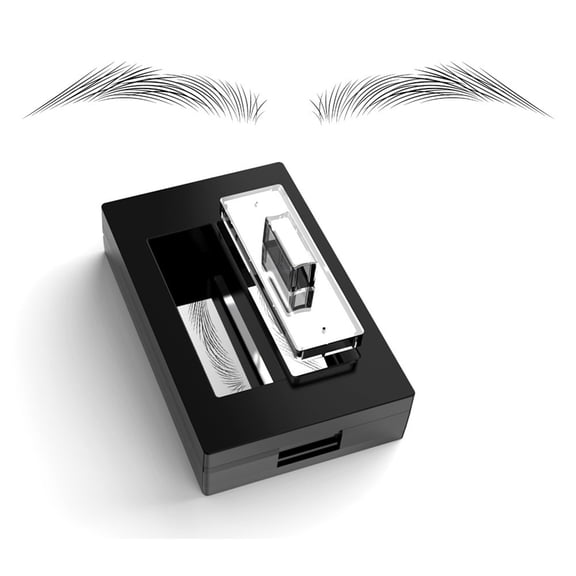 Eyebrow Stamp Kit With Stencils, Eyebrow Stamp For Women, 7 Brow Shapes, Black Ink, Long Lasting Natural Looking Brows, Easy Brow Makeup
