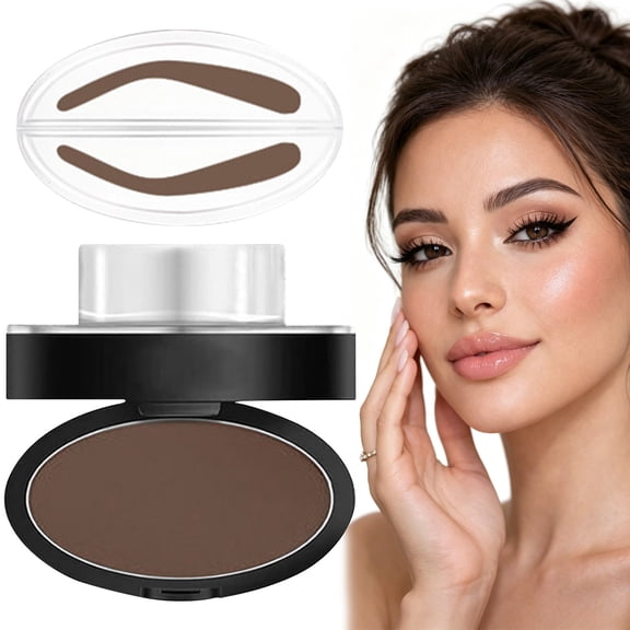 Eyebrow Stamp Powder Eyebrow Stamp Kit Brow Stamp Tool With Stencil and Brow Powder for Natural Looking Brows Easy Makeup Application Eye Brow Stamps for Women Beginner Friendly