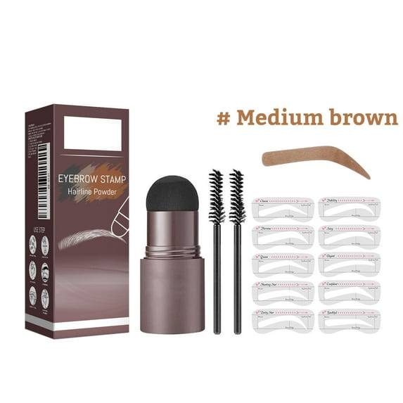 Eyebrow Stamp Stencil Kit - Efficient thrush,Long-Lasting Eyebrow Powder with Brush, Waterproof & Smudge-Proof Brow Shaping Kit Reusable Eyebrow Stencils for Voluminous Brow