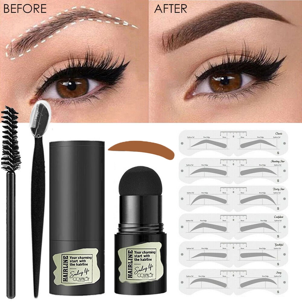 Eyebrow Stamp and Eyebrow Stencil Kit, Eyebrow Stamping Kit for Perfect